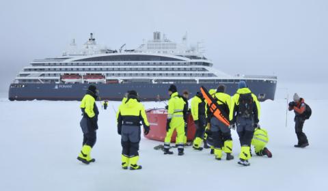 A first in ship safety exercises at the North Pole